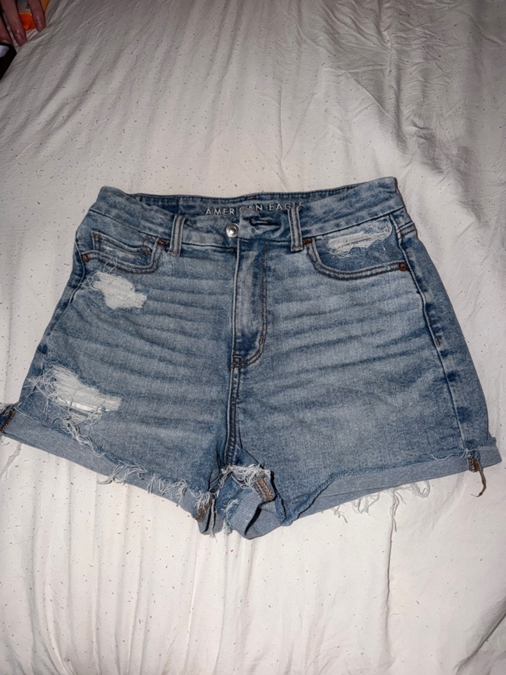 American Eagle Outfitters Light Wash Distressed Jean Shorts